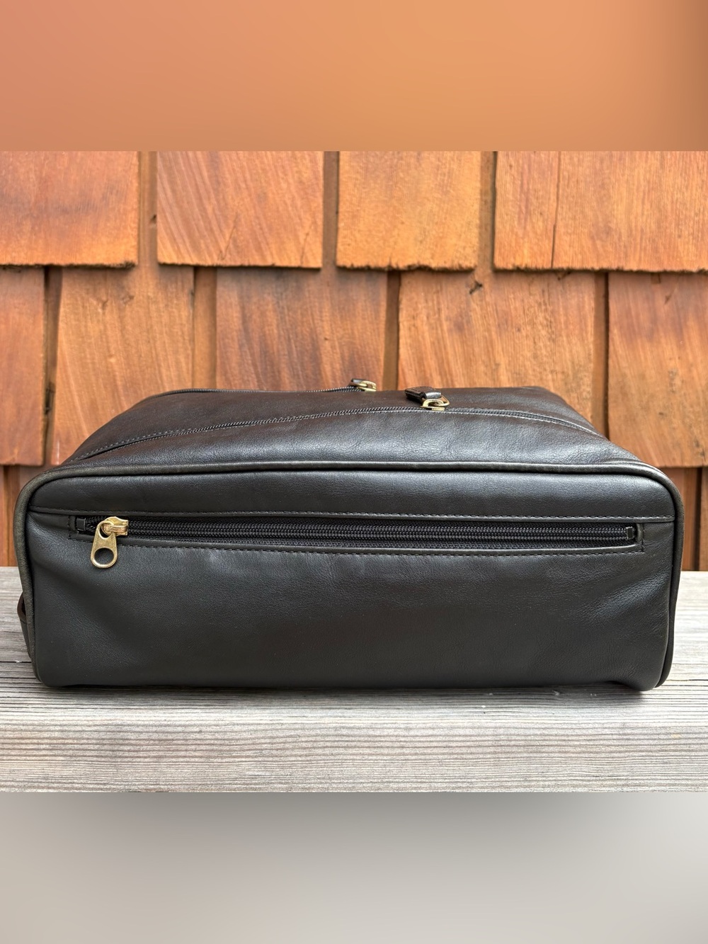 90s Vintage Coach Double Zip Travel Kit Overnight Toiletry Dopp Black